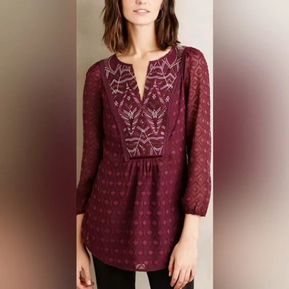 ANTHROPOLOGIE - One September - Madiran Peasant Blouse in XS